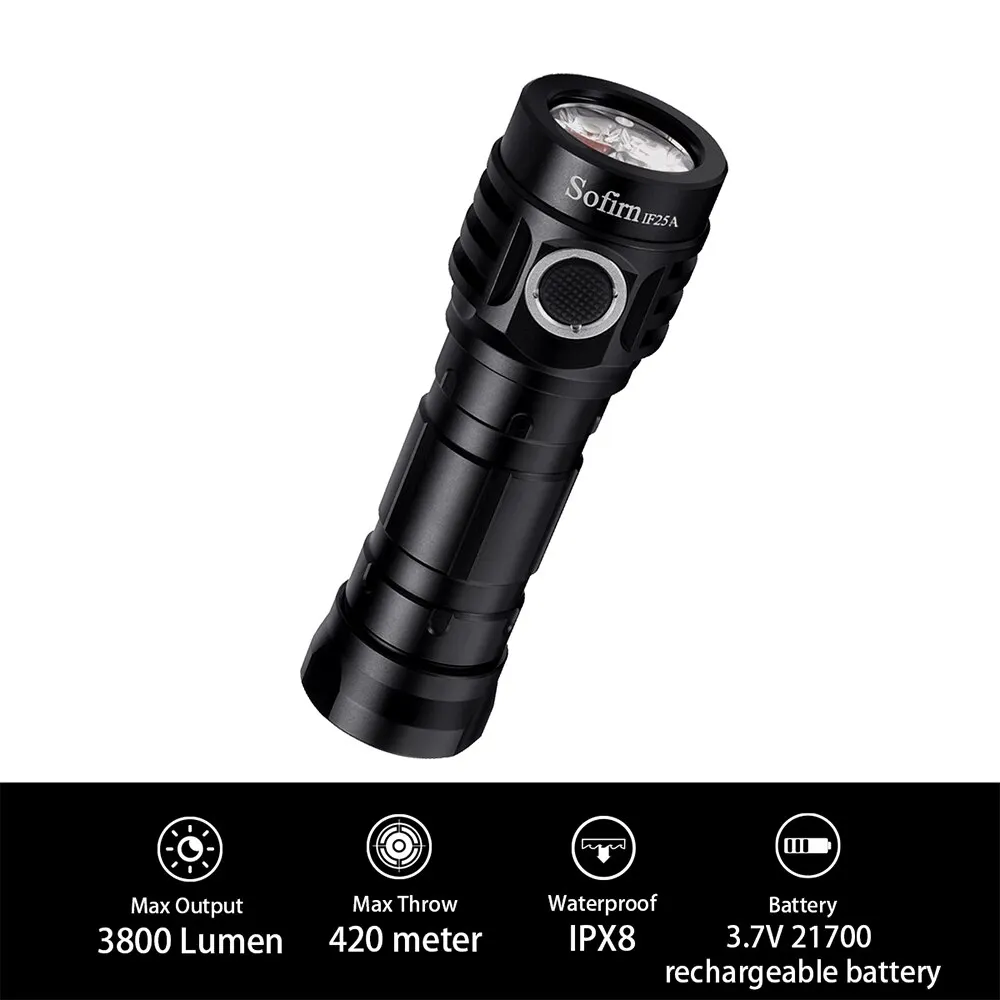 Sofirn IF25A BLF Anduril Powerful USB C Rechargeable LED Flashlight 21700 Lamp 4000lm 4*SST20 Torch led flashlight,led flashlights