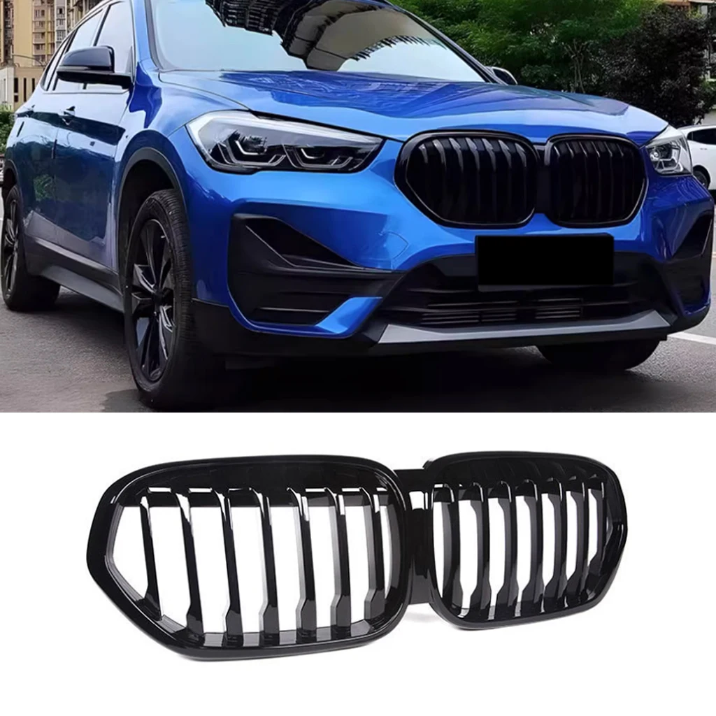 

Car Tuning Front Kidney Diamond Grille for BMW X1 F48 SUV sDrive18i sDrive20i xDrive20i 2020 2021 2022 Gloss Black