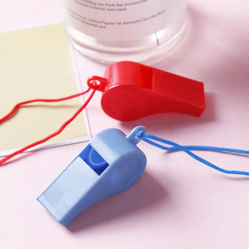 24pcs Sporting Goods Plastic Whistle Colorful Cheer Referee Whistle Fan