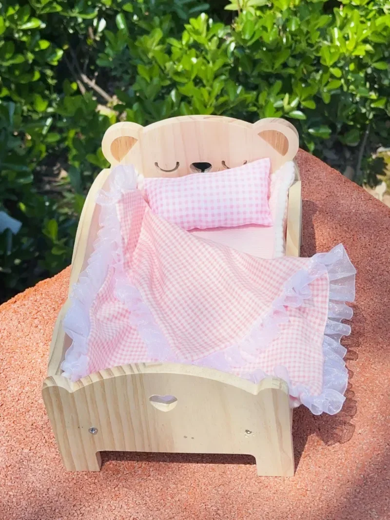 

Комплект постельного белья из трех предметов для кукол и кукол, хлопковое двухместное белье для кукол, матрас, простыня, одеяло, подушка, 20 см