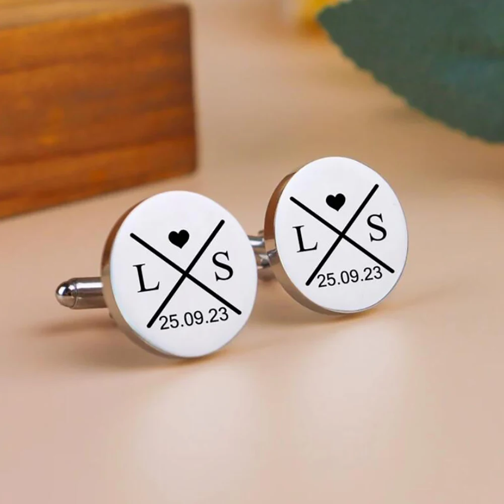 Customized Cufflinks Link Initial Cufflinks Personalized Carved Cufflinks Bridegroom Gift