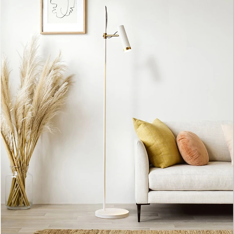 Nordic Minimalist Adjustable Led Spotlight Floor Lamp Living Room Bedroom Home Decor Sofa Corner Bedroom Bedside Standing Light