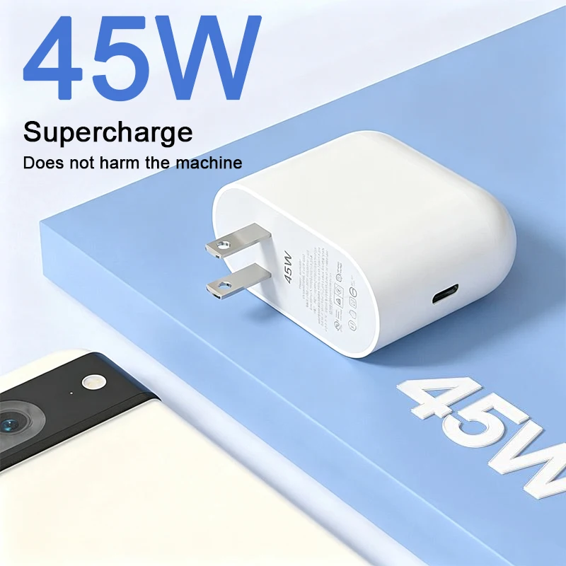 High-Speed 45W PD USB-C Charger with Charging Cable