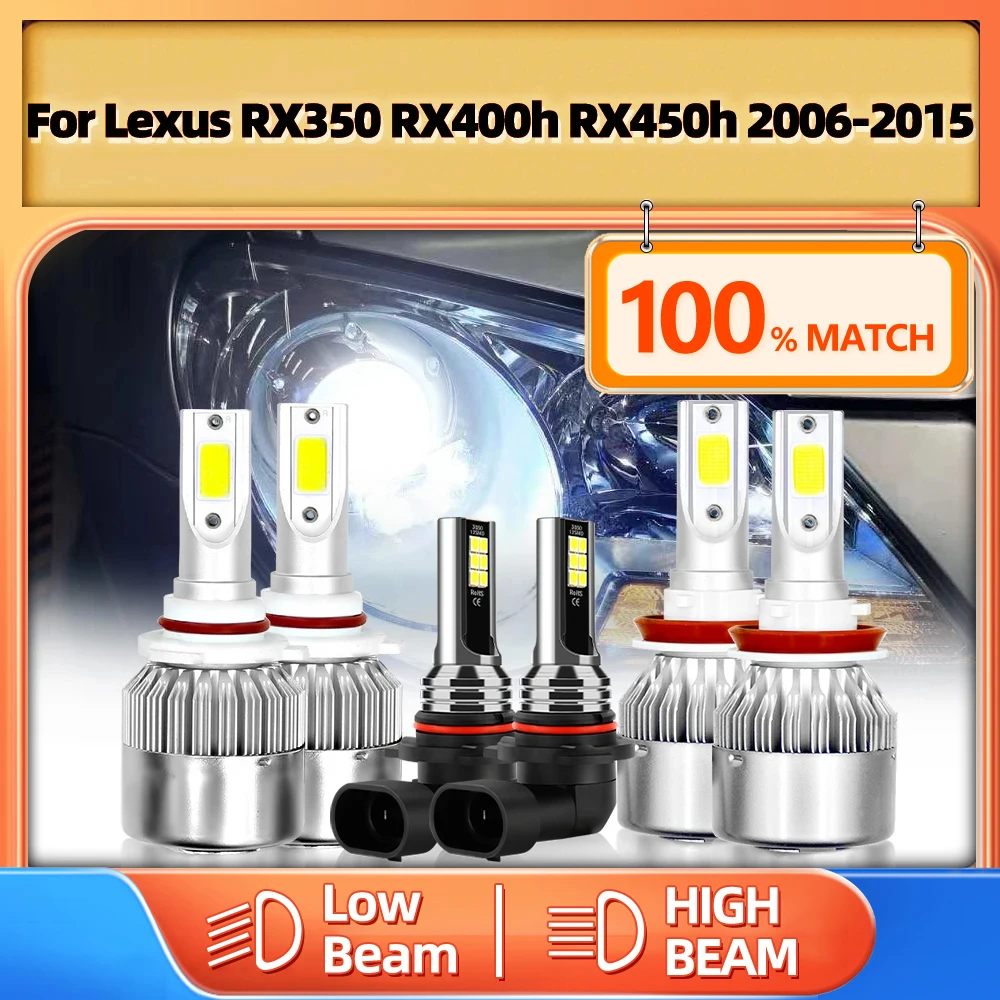 

H11 9005 HB3 Car Lights 60000LM LED Headlight Bulbs 12V 6000K Fog Lamp For Lexus RX350 RX400h RX450h 2006-2012 2013 2014 2015