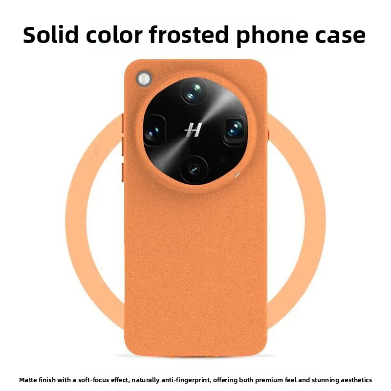 Rock Sand Texture Frosted Acrylic Shockproof Case with Built-in Magnetic Cover