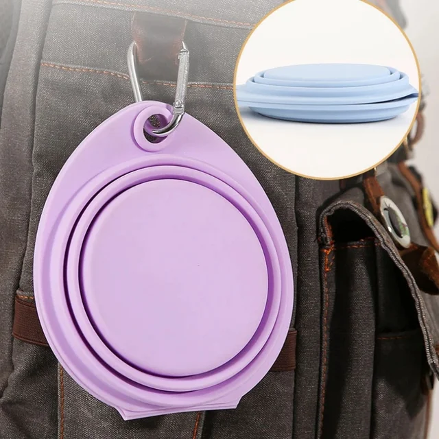 350/600ml Collapsible Dog Pet Folding Silicone Bowl Outdoor Travel Portable Puppy Food Container Feeder Dish Bowl Pet supplies 4