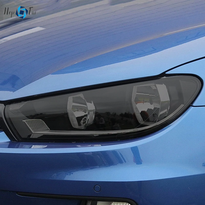 

2 Pcs Car Headlight Protective Film Restoration Transparent Black TPU Sticker For Volkswagen VW Scirocco 2008-2017 Accessories