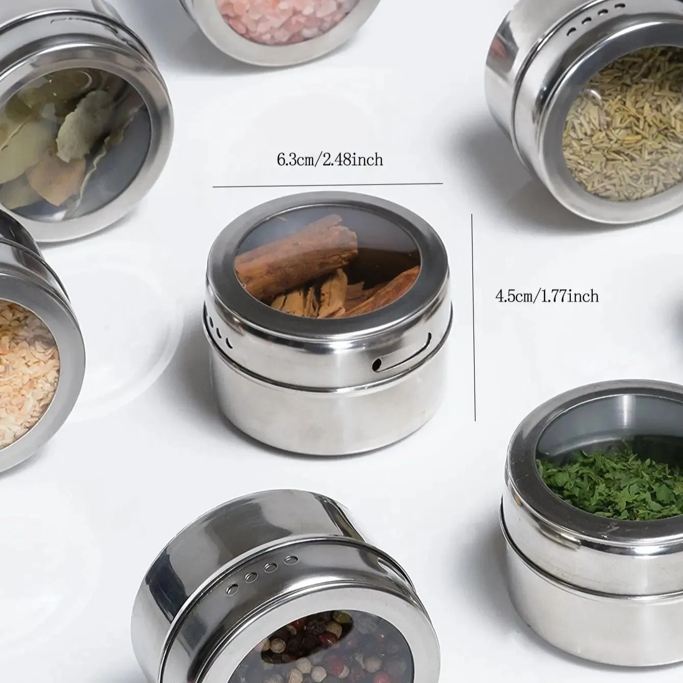 1PC-Magnetic Spice Jar Set Stainless Steel