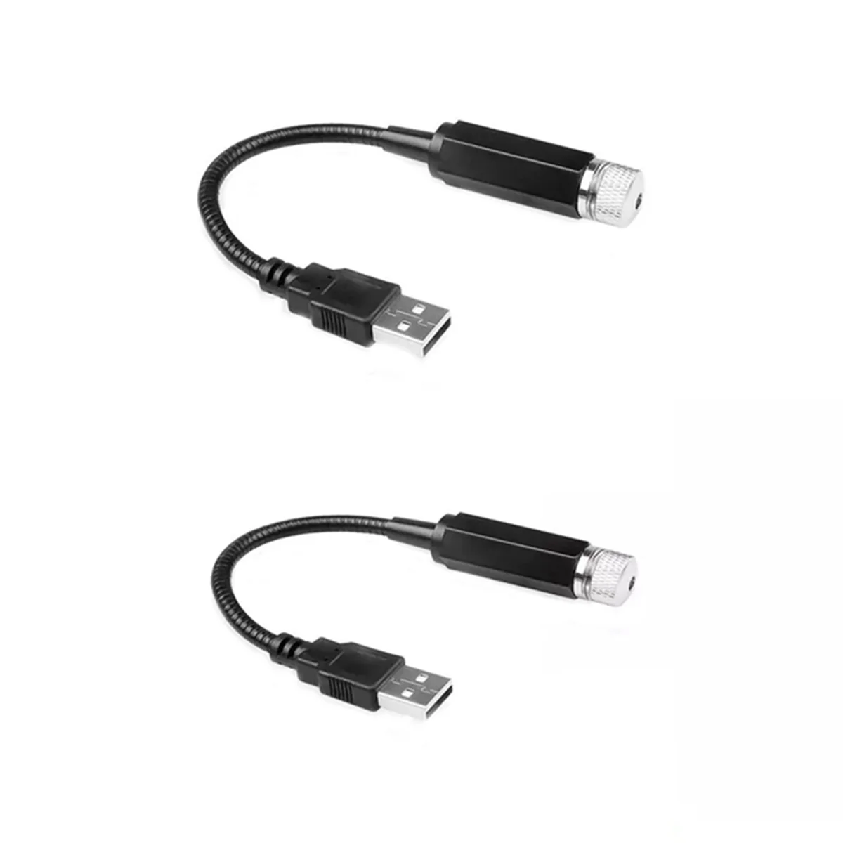 

2Pcs Romantic LED Starry Night Lights 5V USB Powered Galaxy Star Projector Lights for Car Room Ceiling Decoration