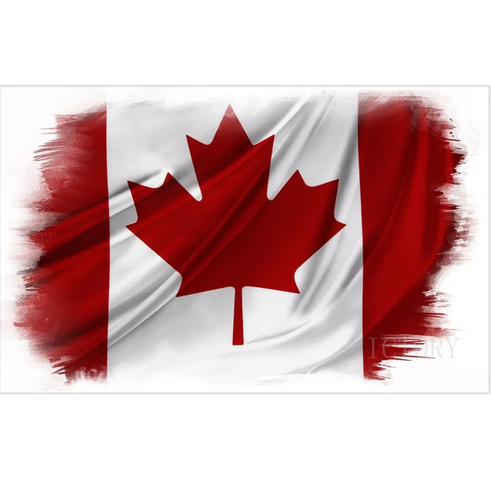 Peinture diamant thème drapeau du Canada, broderie complète 5D, strass, mosaïque, points de croix, ensemble de décoration artistique pour la maison
