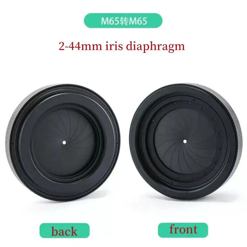 Microscope Adapter Ring Adjustable 2-44mm Iris Diaphragm M65 To M65 Camera Lens Module Adapter Ring