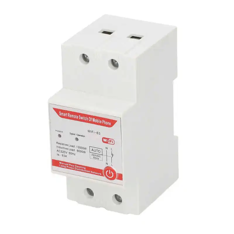 

WIFI Intelligence Home Circuit Breaker WIFI Remote Control Relay Switch Controller Accessory AC 220V 6000W Sensitivity