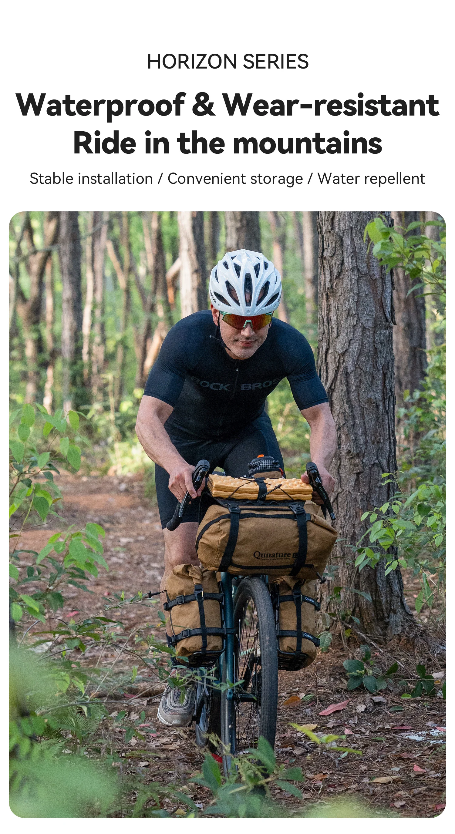 borsa da telaio montata sulla bicicletta