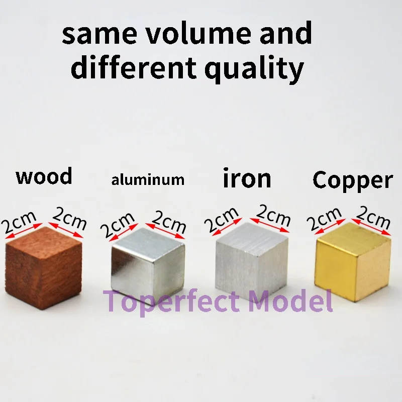 

2cm Cube Group Copper Iron Aluminum Wood Physics Experiment Equipment Teaching Same Volume and Different Density Quality