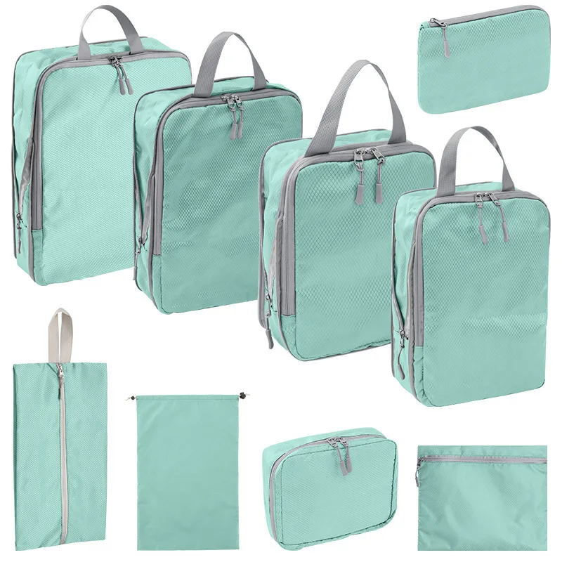 

9Pieces Set Travel Organizers Storage Bag for Cases Portable Luggage Compression Lightweight Suitcase Clothing Shoe Tidy Pouch
