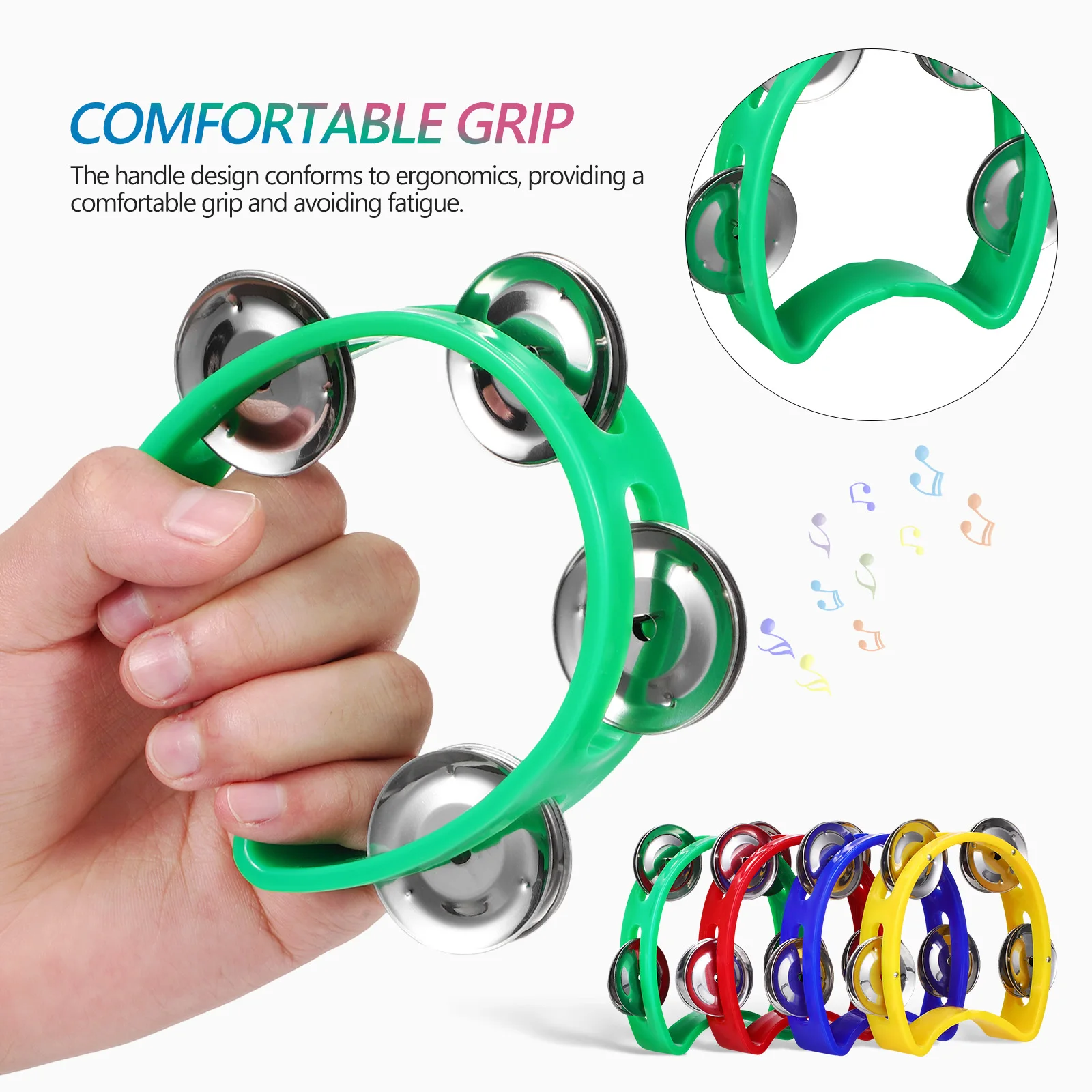 16pcs Music Educational Toys For Beginners Small Portable Hand Bells Percussion Tambourine Shaker Musical Instruments Funny hand tambourine wooden hand bells