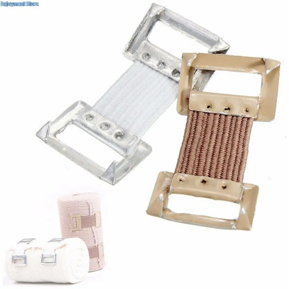 10PC/Bag White Coffee Replacement Elastic Bandage Wrap Stretch Metal Clips Fixation Clamps Hooks First Aid Kit for Sport