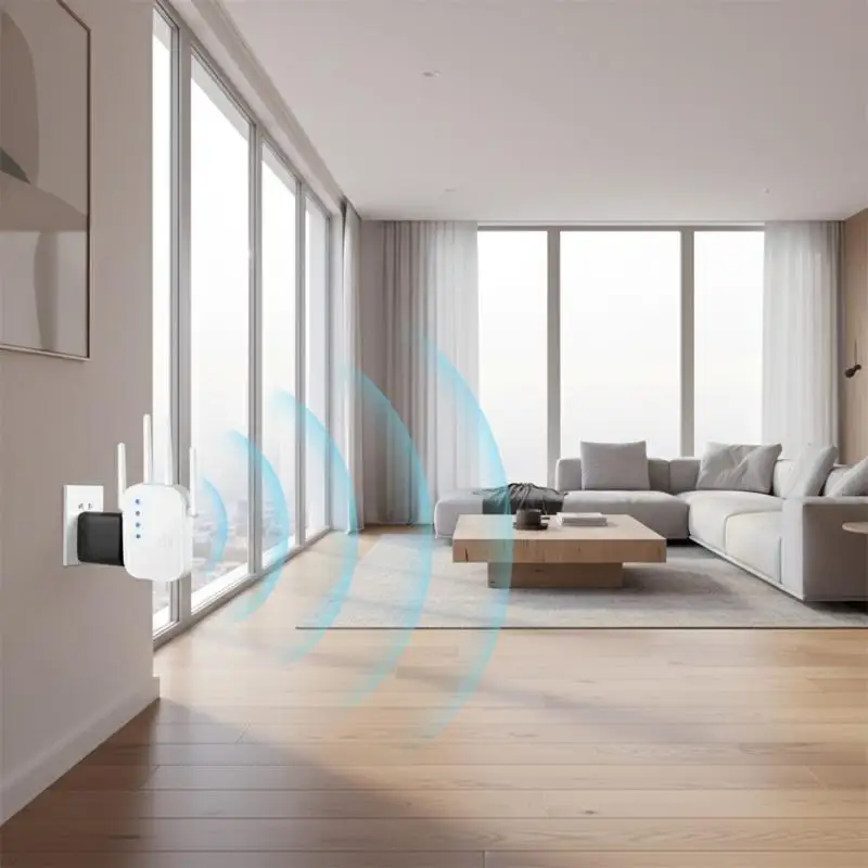 300Mbps 무선 와이파이 리피터 24G 신호 증폭기 (노트북, 태블릿, 스마트 홈 기기용)