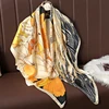 110cm Large Shawl Silk Square Scarf for Women Luxury Print Hijab Bandana Muslim Headband Wrap Beach Stoles Foulard Echarpe 2023 4