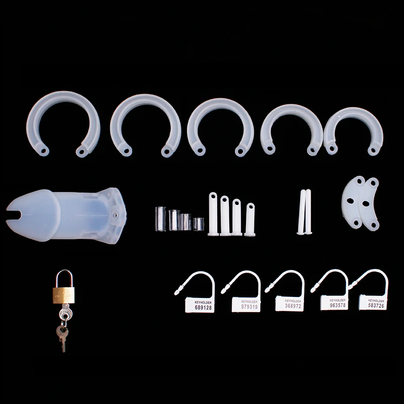 Male Chastity Cage Device Small/Standard Cock Cage with 5 Size Rings Brass Lock Locking Number Tags Erotic Urethral Men SexyToy penis chastity cage,chastity lock sex toy,chastity cage accessory