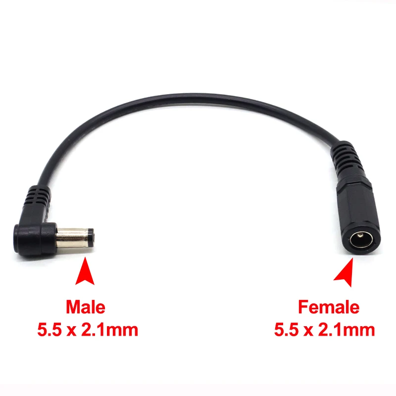 Right Angle 90 Degree DC Extension Charging Cable (5.5 x 2.1mm)