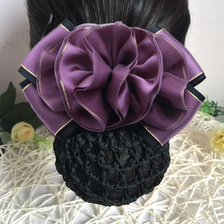 I-Remiel-Pinces à Cheveux en Satin et Dentelle Florale pour Femme, Ruban, Chignon, Net, Snood, Crochet, Accessoires