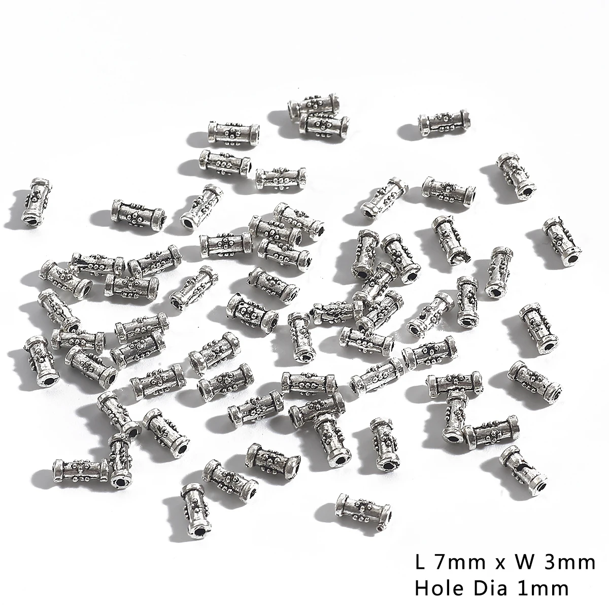 Set of 50/100 Vintage Silver-Tone Alloy Beads and Charms