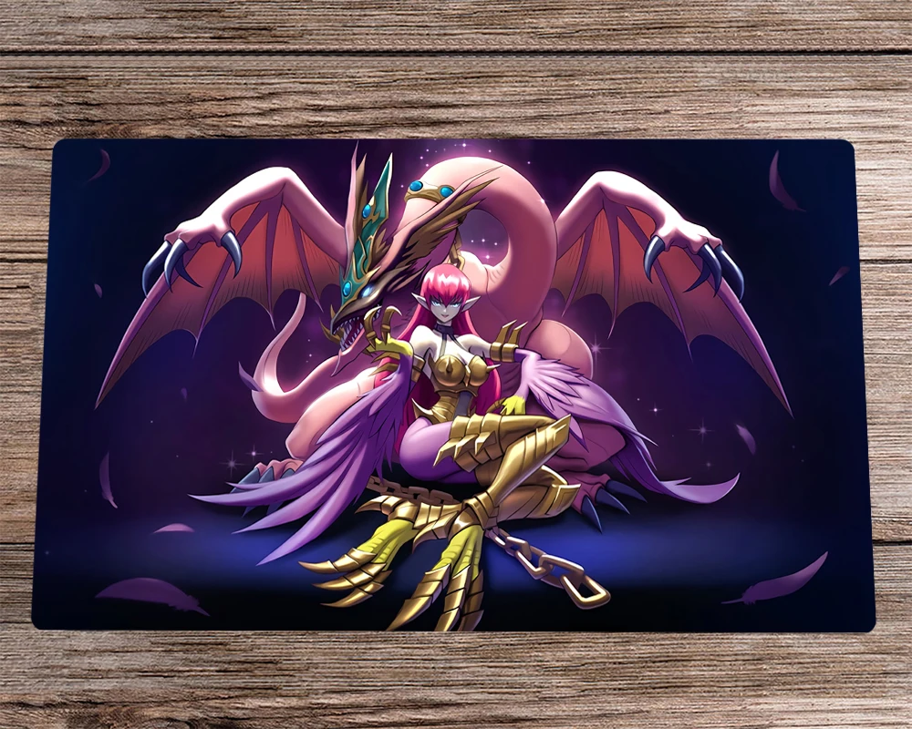 

Коврик для игровой мыши yugiой, 60x35 см, с рисунком harpi леди и питомцев, Dragon, TCG, с картами