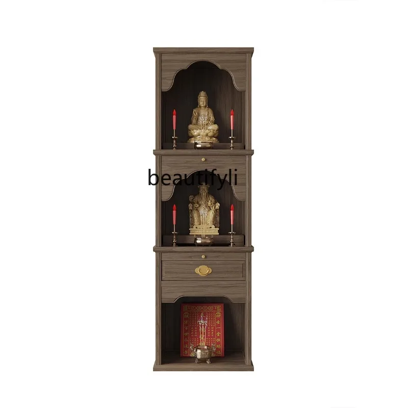 

Buddha Cabinet Solid Wood Three-Layer Buddha Shrine Household Prayer Altar Table Cabinet Guanyin Ancestor Landlord Altar Altar