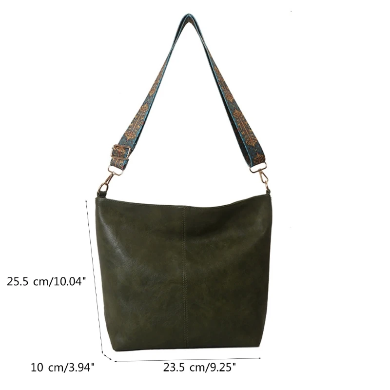 Fashion Crossbody Sling Bag PU Shoulder Bag Crossbody Purse Large Crossbody Bucket Bag for Women Dating Travel Work E74B
