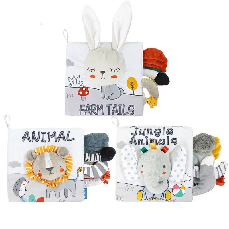 Baby Cloth Book Sensory Books for Babies Montessori Educational Toys Infant Soft Activity Book Black White Baby Toys 0-12 Months 6