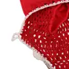 Soft Cotton Hand Crochet Breathable Fly Veil with Ears for Horse Red 3