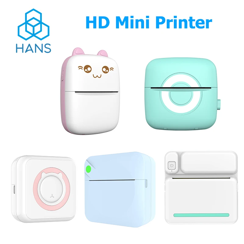 Mini impresora portátil, bolsillo térmico con 6 rollos de papel compatible  con iOS Android, Bluetooth inalámbrico inteligente para fotos, fotos