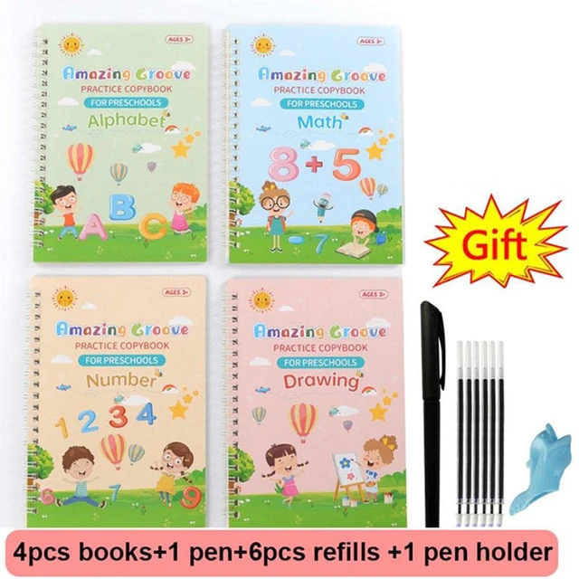  4PCS Groovd Magic Copybook, Children's Magic Copybooks