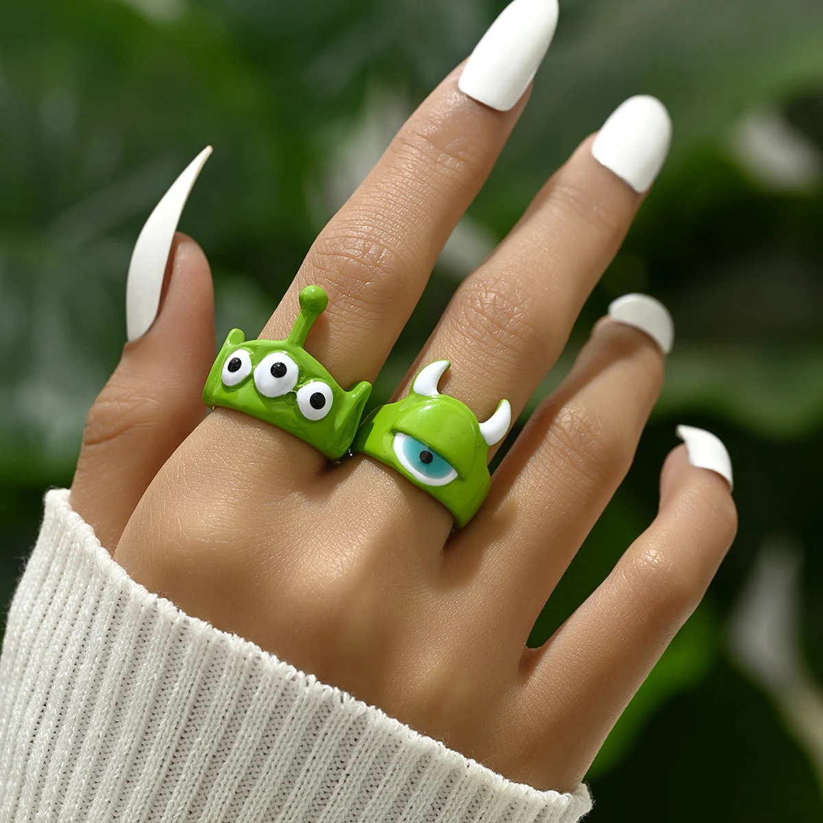Y2K Fashion Big Eye Punk Ring Cute Colorful Funny Animal Cat Monster Eye Anelli Per Le Donne Anello Gioielli Anillos Gift