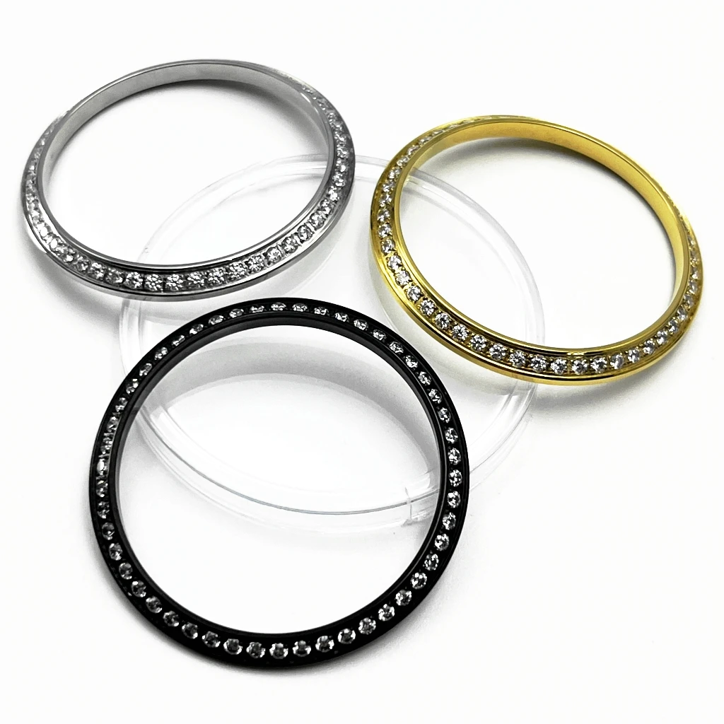 Gemstone Outer Ring High-Quality Stainless Steel Watch Bezel