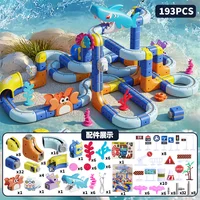 New Ocean Magnetic Electric Track Assembled Pull-Back Racing Car Gravity Slide Educational Child Toys Holiday Christmas Gift