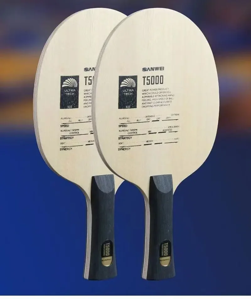 Description Picture 2 of itemOriginal SANWEI T5000 Table Tennis Blade 5 Wood 2 Carbon Entry Intermediate Ping Pong Blade for Loop Drive with Fast Attack