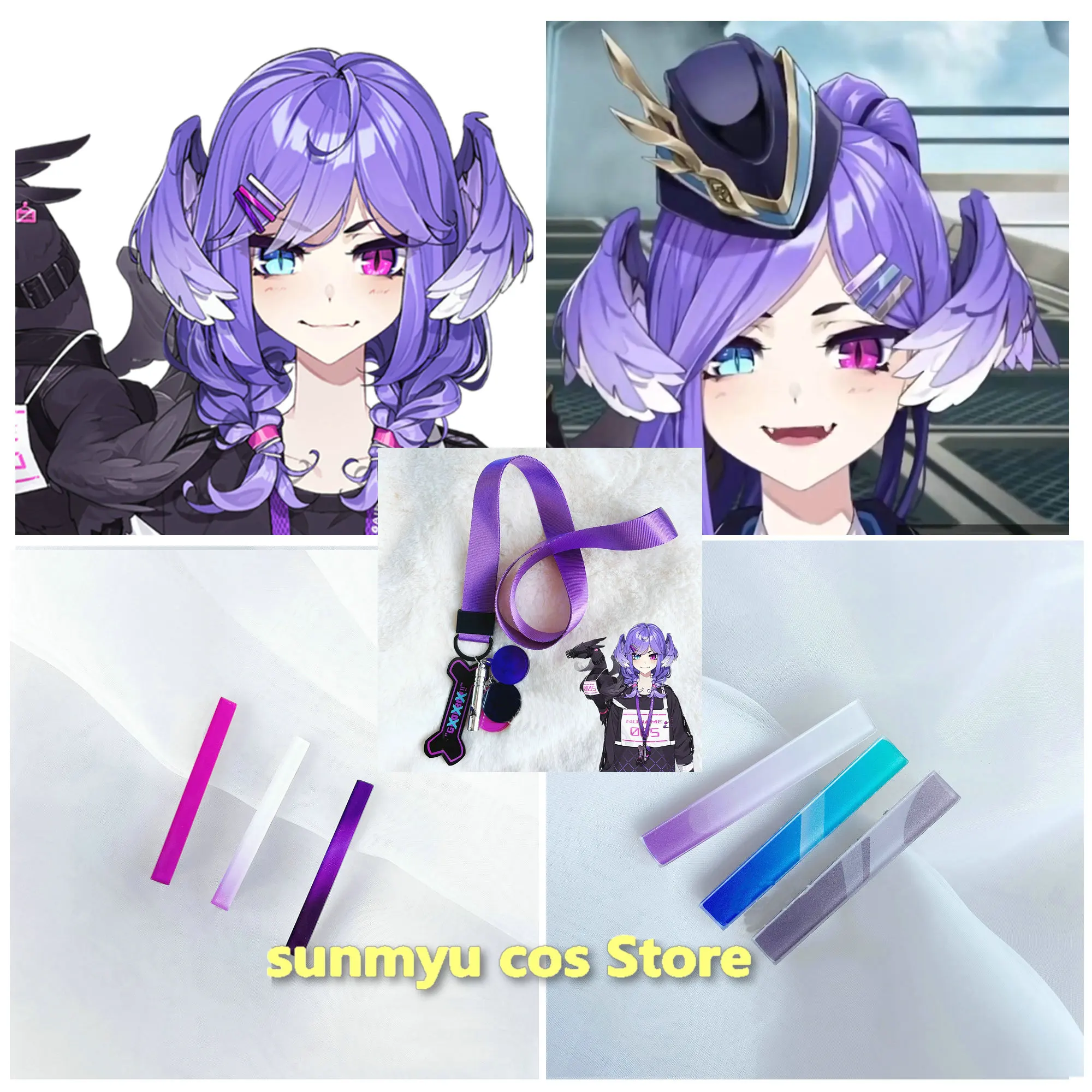 

Selen Tatsuki cosplay Vtuber Hairpins Headwear Lanyard Necklace VTuber Selen Tatsuki Cosplay Accessories Props