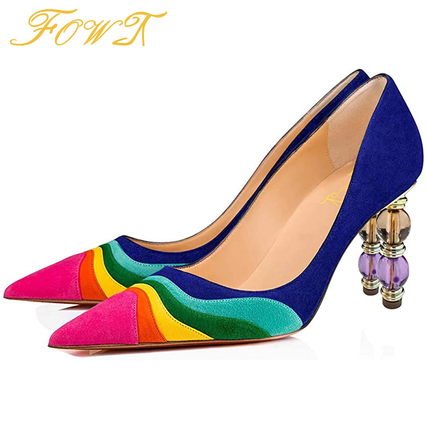 Womens Pointy Toe Slip On Leather Backless Kitten Heel Mules Dress Formal Shoes 