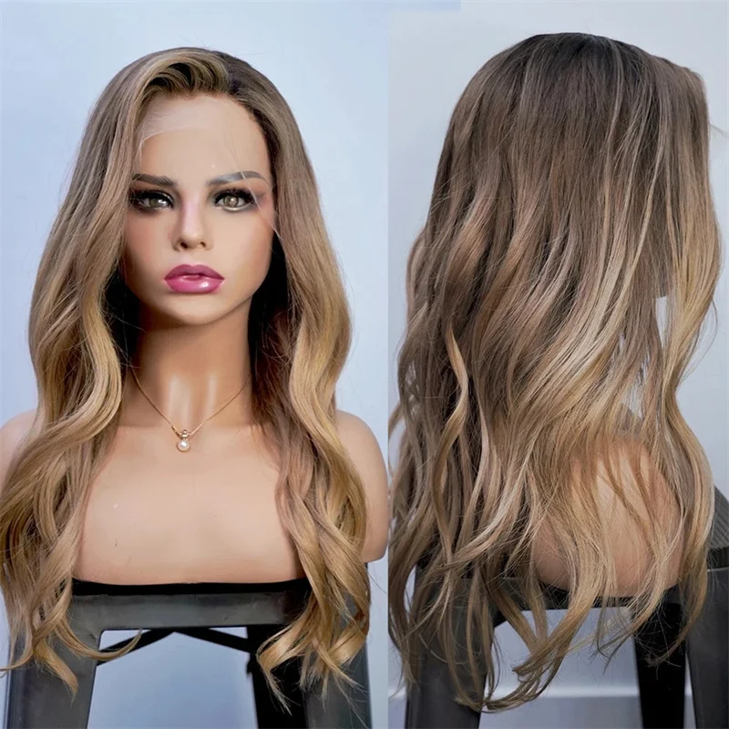 Long 180%Density Ombre Blond 22inch 5x5 Silk Base Body Wave Jewish Human With BabyHair HD Lace European Hair Preplucked Glueless