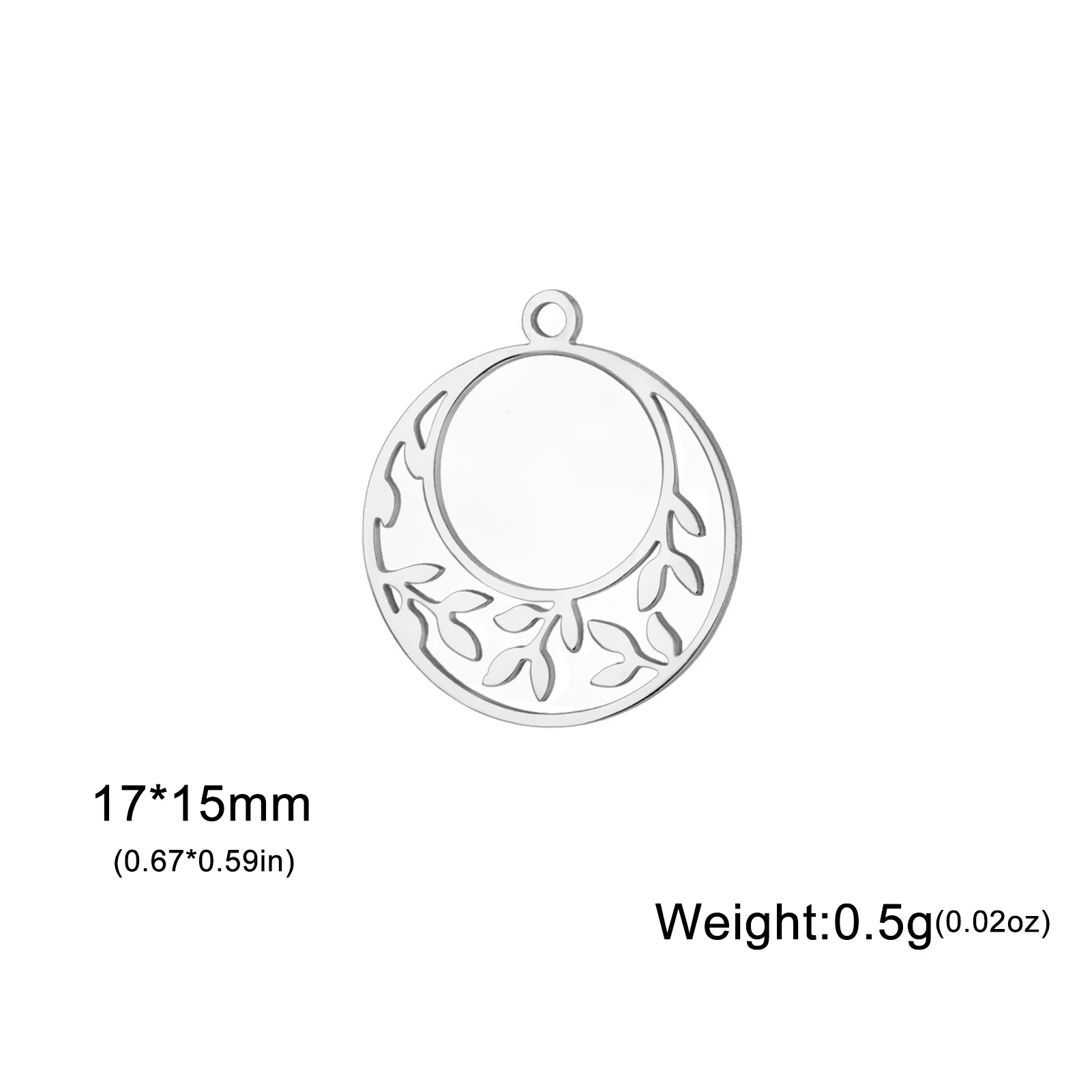 5 teile/los glückliche Baum blätter Anhänger Edelstahl runde Charms für Schmuck machen DIY Halskette Ohrring Zubehör Großhandel – Detail 16