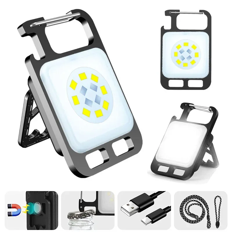 Description Picture 2 of itemNew Explosion COB Work Light Multi-functional Convenient Small Flashlight Keychain Emergency Rescue Camping Tent Night Lantern