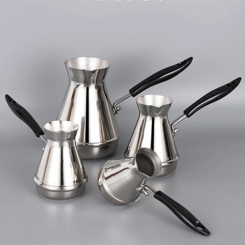 Turkish Coffee Pot Cezve Ibrik Stainless Steel Long Handle Finjan Coffee Pot Milk Butter Melting Jug 250/350/550/650/850ml