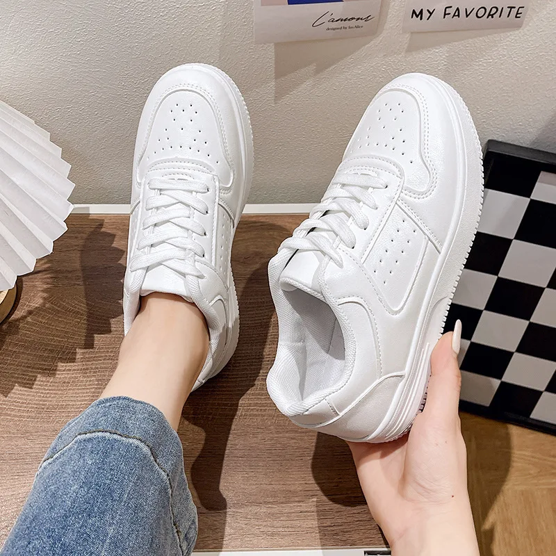 

New White Women Shoes Outdoor Womens Casual Sports Shoes Autumn Comfortable Breathable Ladies Platform Shoes Zapatillas De Mujer