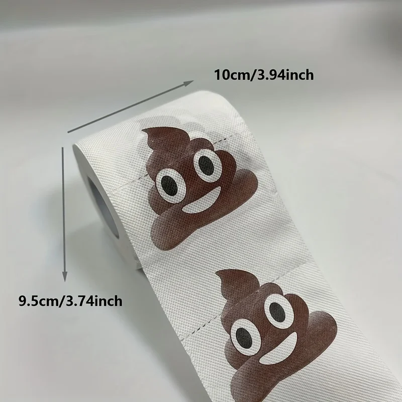1PC Fun Patterned Toilet Paper Roll, 3-layer Continuous Carved, Printed