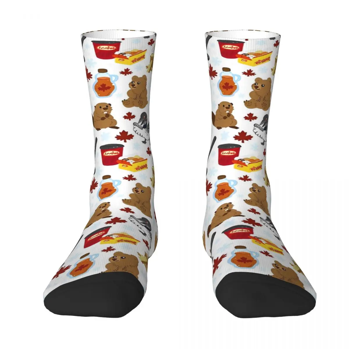 

Canada Sock Socks Men Women Polyester Stockings Customizable Hip Hop