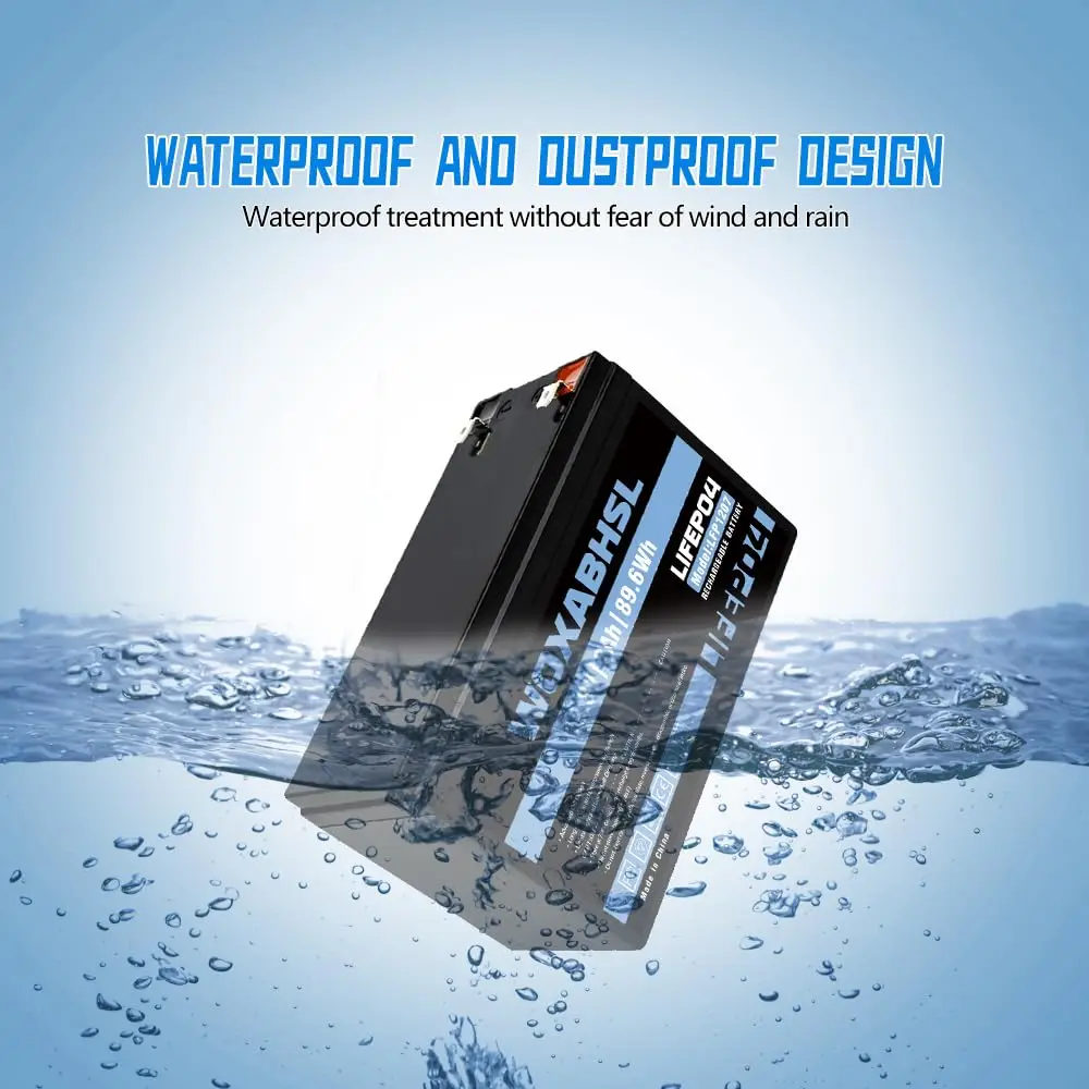 12V 7Ah LiFePO4 Lithium Battery, 2 PCS, Built-in BMS, 5000+ Cycles Rechargeable Battery for Solar/Wind Power, Small UPS