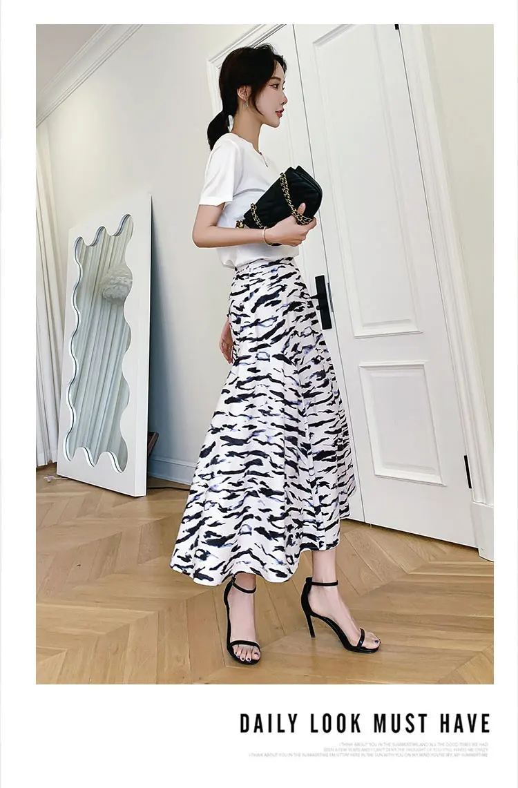 Summer Korean Satin Woman Skirts Leopard Silk Office Lady Pencil Skirt Black Midi Skirts for Women Vintage Mujer Faldas mini skirt