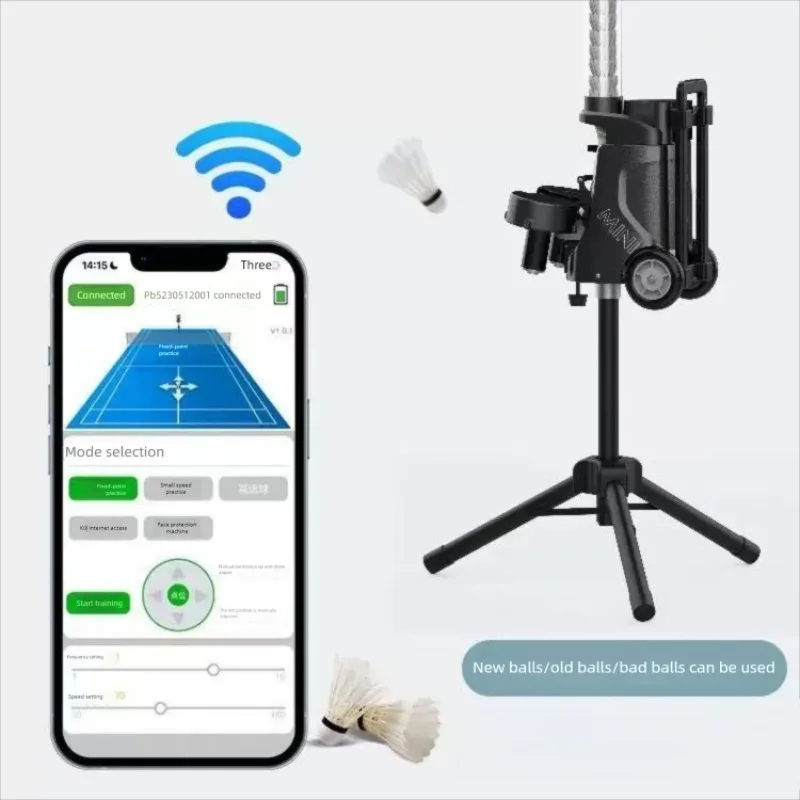 Mini I Badminton Serving Machine Portable PB-Min Badminton Serving Machine Single Barrel Badminton Feeding Machine